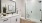 a bathroom with a large mirror